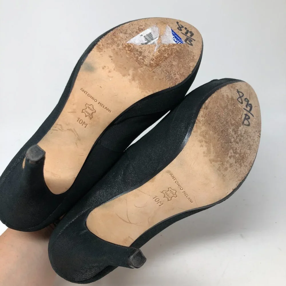 Antonio Melani Womens Black Embellished Heels 10M - Picture 9 of 10